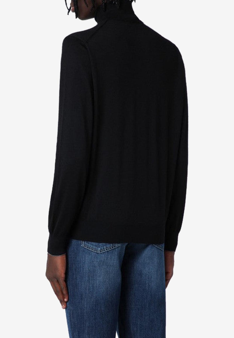 Brunello Cucinelli Cashmere and Silk Turtleneck Sweater Black M2300103WS/P_CUCIN-CH101