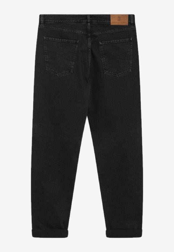 Brunello Cucinelli Logo Patch Straight-Leg Jeans Black M237UO1090DE/R_CUCIN-C101