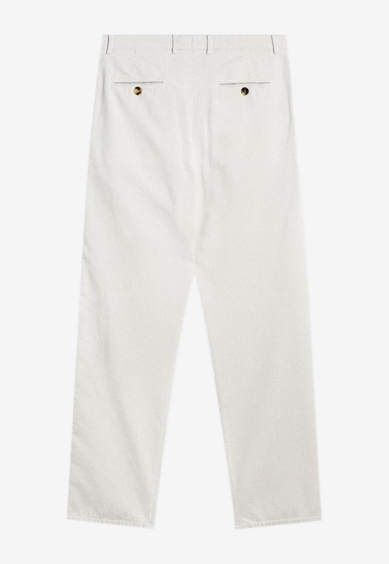 Brunello Cucinelli Corduroy Straight-Leg Pants White M280US2480CO/R_CUCIN-C6023