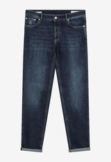 Brunello Cucinelli Logo Patch Faded Slim Jeans Blue M283PD3210DE/R_CUCIN-C1468