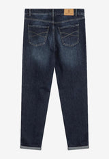 Brunello Cucinelli Logo Patch Faded Slim Jeans Blue M283PD3210DE/R_CUCIN-C1468