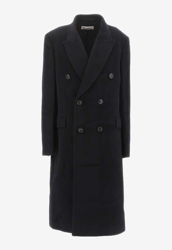 Our Legacy Whale Double-Breasted Wool Blend Coat Black M4201WB_000_BLACK