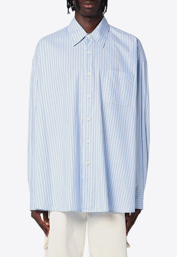 Our Legacy Striped Borrowed Long-Sleeved Shirt Light Blue M4242BBDCO/P_OLEGA-BD