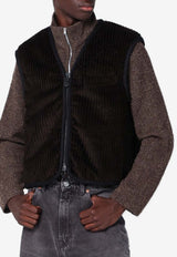 Our Legacy Ribbed Velvet Zip-Up Vest Brown M4251TPWO/R_OLEGA-PB