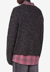 Our Legacy Textured Wool V-neck Cardigan Brown M4253ABWO/R_OLEGA-BT