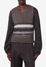 Our Legacy Mohair and Wool Striped Vest Brown M4253PBCO/R_OLEGA-BL