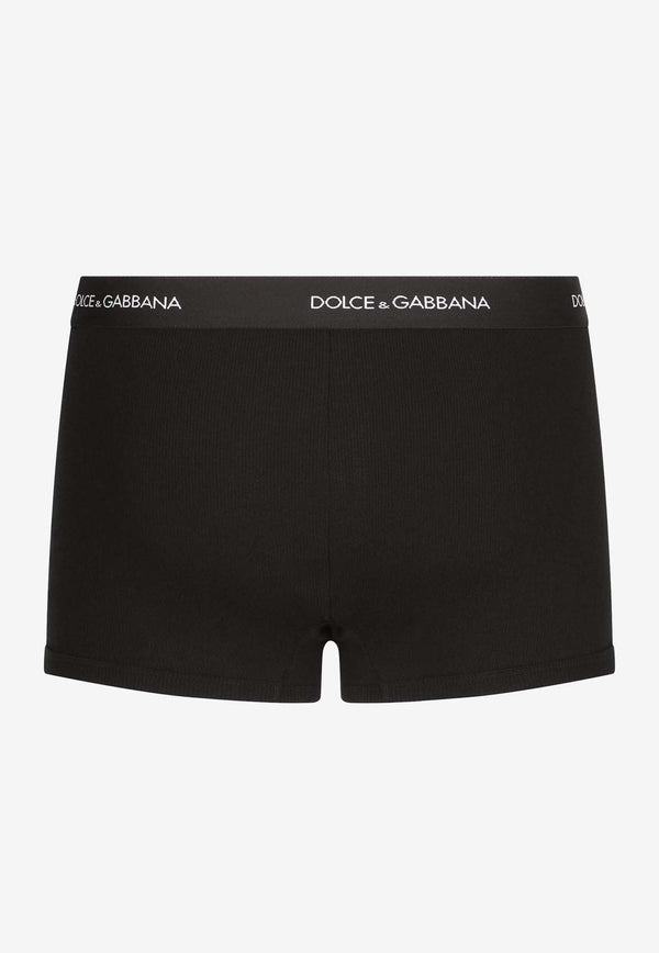 Dolce & Gabbana Logo Waistband Fine-Rib Boxers Black M4C13J ONN96 N0000
