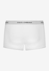Dolce & Gabbana Logo Waistband Fine-Rib Boxers White M4C13J ONN96 W0800
