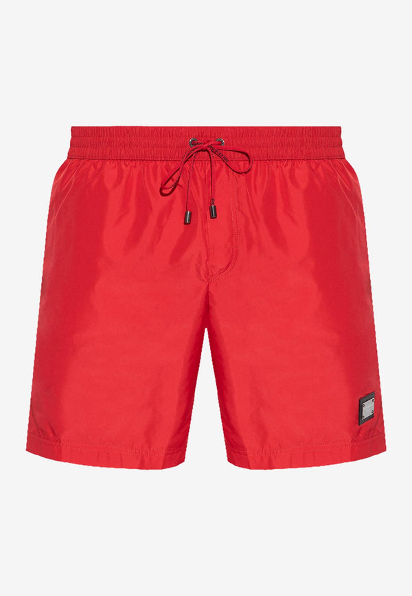 Dolce & Gabbana Logo Tag Swim Shorts M4E45T ONO06 R0026 Red