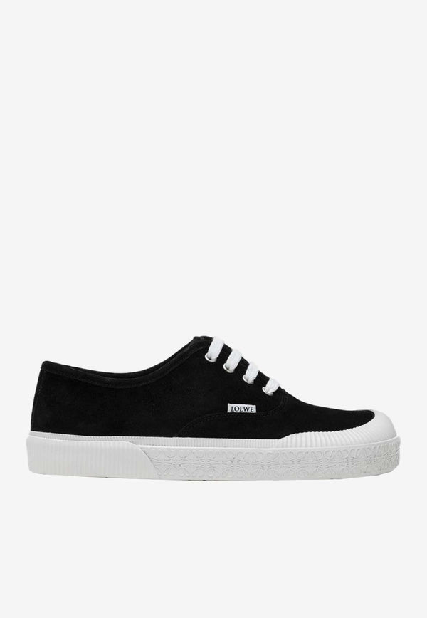 Loewe Terra Vulca Low-Top Suede Sneakers Black M616284X02LE/P_LOEW-1100