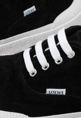 Loewe Terra Vulca Low-Top Suede Sneakers Black M616284X02LE/P_LOEW-1100