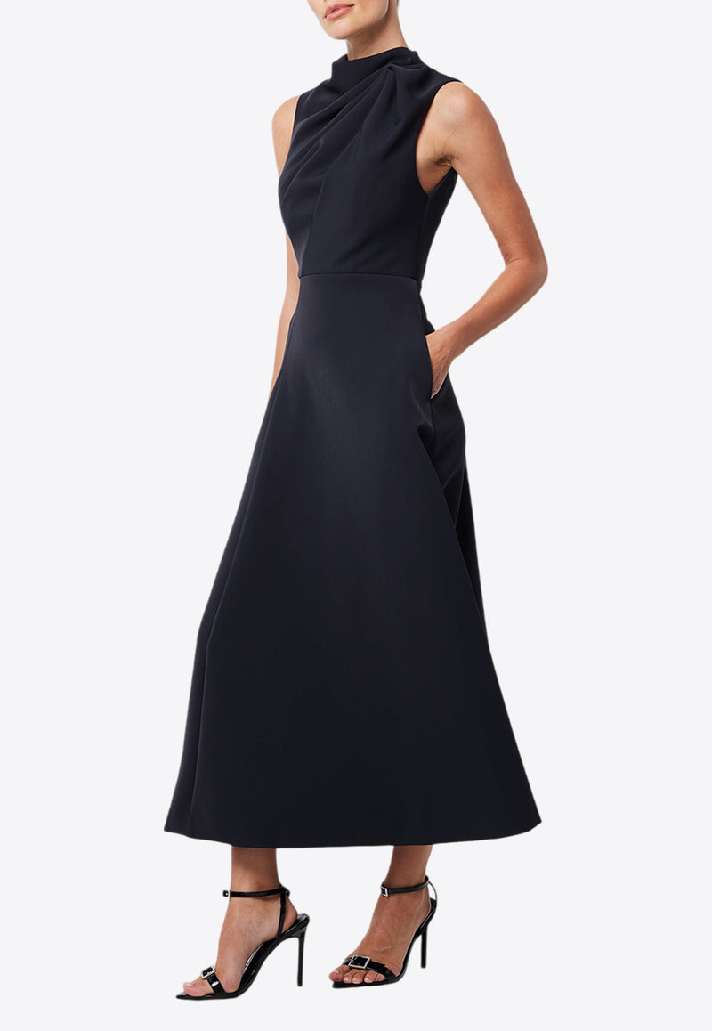 Mossman Cosmic Drape Midi Dress Navy M93857NAVY