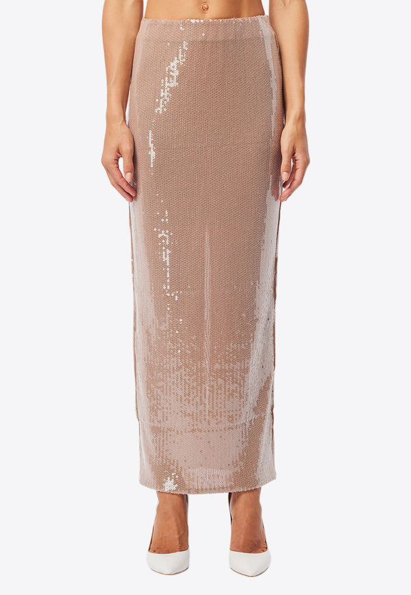 Mossman Celestial Sequined Maxi Skirt Beige M96498BEIGE