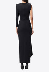 Mossman Power Trip Draped Maxi Dress Black M96512BLACK