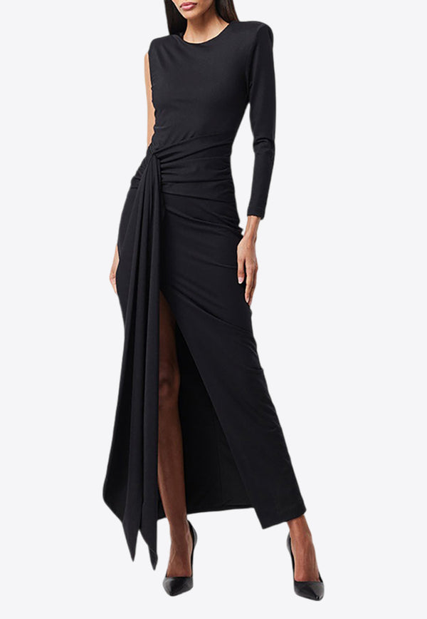 Mossman Power Trip Draped Maxi Dress Black M96512BLACK