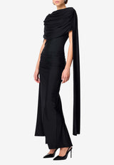 Mossman Reign Draped Maxi Dress Black M97405_BLACK