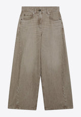 Brunello Cucinelli Wide-Leg Washed Jeans Beige MA095P4059DE/S_CUCIN-C9037
