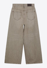 Brunello Cucinelli Wide-Leg Washed Jeans Beige MA095P4059DE/S_CUCIN-C9037