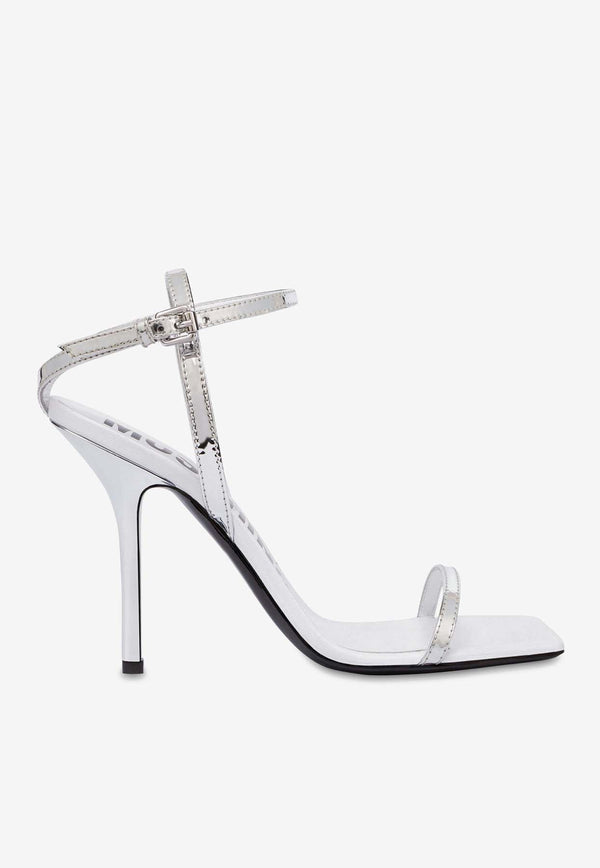 Moschino Tina 100 Mirror Effect Sandals MA1655AC0LMC5902 SPECCHIOPU ARGE Silver