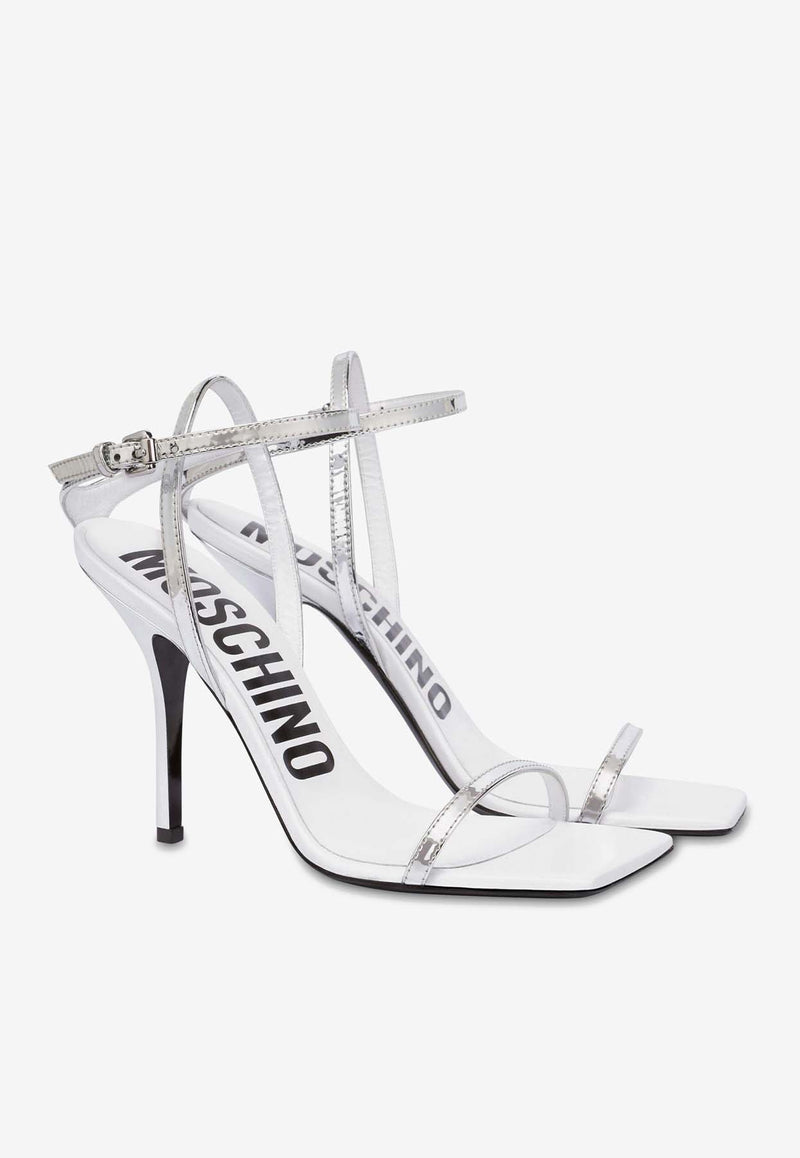 Moschino Tina 100 Mirror Effect Sandals MA1655AC0LMC5902 SPECCHIOPU ARGE Silver