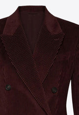 Brunello Cucinelli Velvet Double-Breasted Jacket Burgundy MA1807540CO/R_CUCIN-C4243