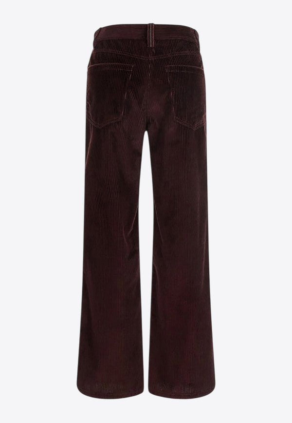 Brunello Cucinelli Wide-Leg Ribbed Velvet Pants Burgundy MA180P9075CO/R_CUCIN-C4243