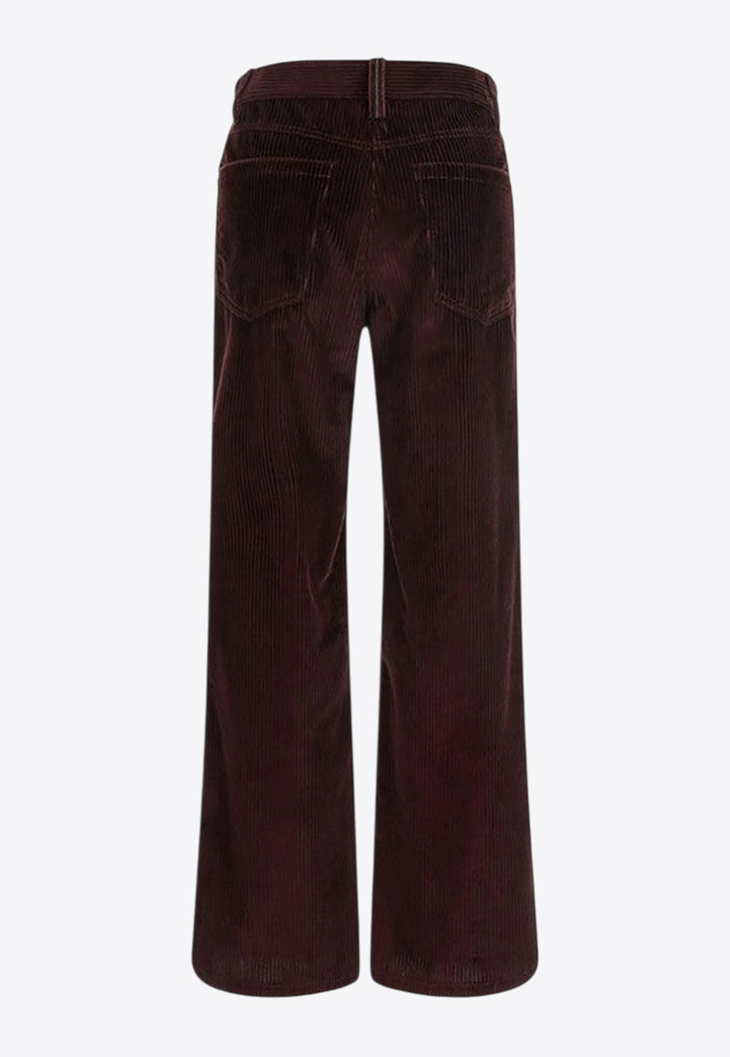 Brunello Cucinelli Wide-Leg Ribbed Velvet Pants Burgundy MA180P9075CO/R_CUCIN-C4243