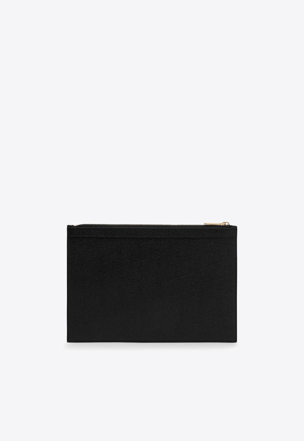 Thom Browne Leather Zipped Pouch Black MAC019L00198/N_THOMB-001