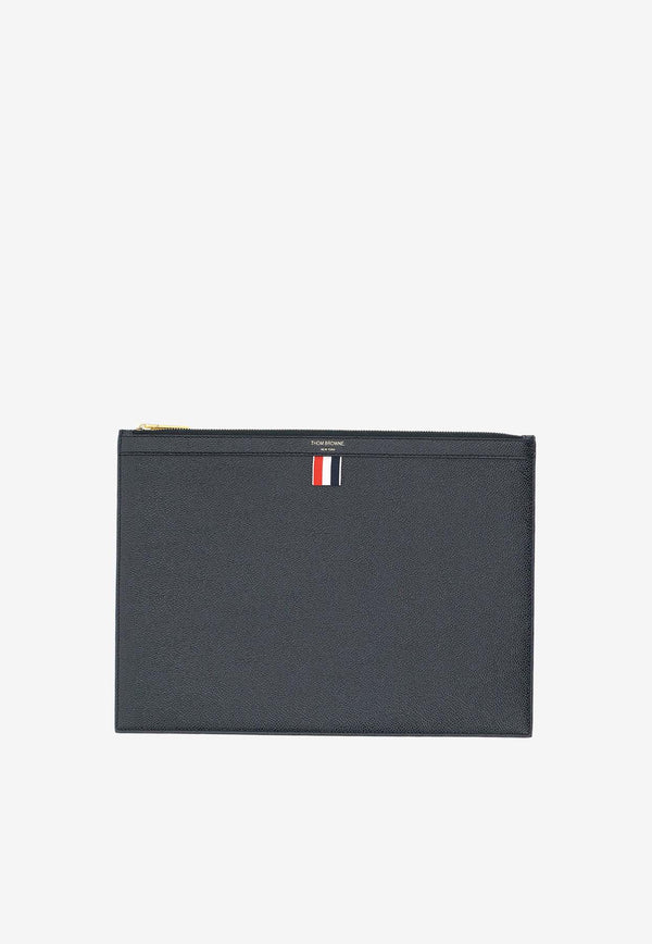 Thom Browne Large Document Holder in Grained Leather Black MAC020L_00198_001