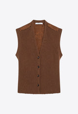 Max Mara Madre Knitted Sweater Vest Brown MADREWO/R_MAXM-002