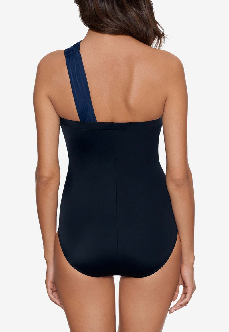 Magicsuit Colorblocked Goddess One-Piece Swimsuit Navy