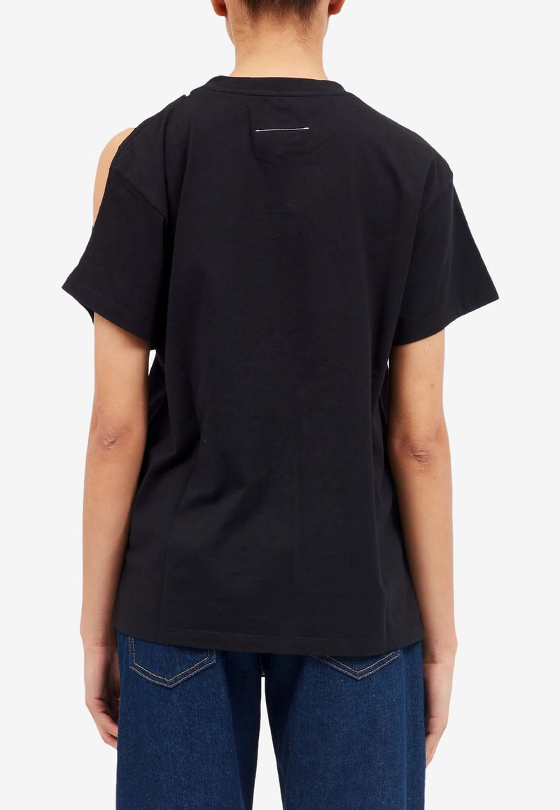 MM6 Maison Margiela Cut-Out Short-Sleeved T-shirt Black