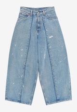 MM6 Maison Margiela Distressed Cropped Jeans Blue
