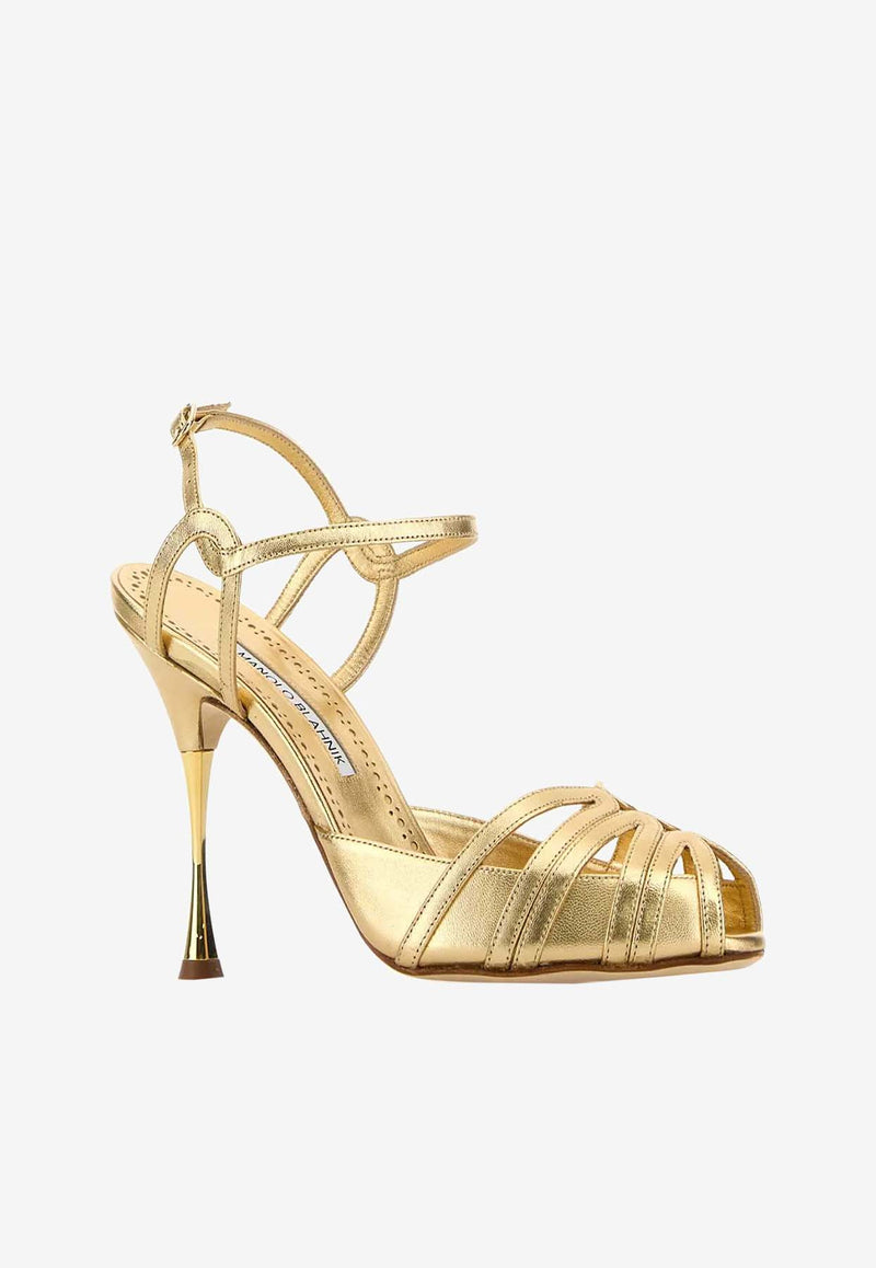 Manolo Blahnik Ahwak 50 Calf Leather Mules Nude AHWAK 50 NUDE 2601 1934-0001