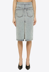 The Mannei Knee-Length Inside Out Denim Skirt MALMOMAXICO/O_MANNE-BL