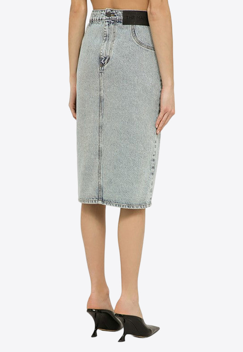 The Mannei Knee-Length Inside Out Denim Skirt MALMOMAXICO/O_MANNE-BL