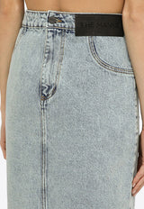 The Mannei Knee-Length Inside Out Denim Skirt MALMOMAXICO/O_MANNE-BL