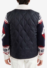 Fay Archive Logo Tag Quilted Nylon Vest Blue MAM20492700SFCU802NAVY