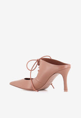 Malone Souliers Marcia 80 Lace-Up Leather Mules MARCIA 80-3 NUDE