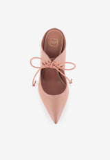 Malone Souliers Marcia 80 Lace-Up Leather Mules MARCIA 80-3 NUDE