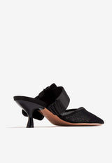 Malone Souliers Marie 45 Satin Bow Mules MARIE 45-1 BLACK/BLACK