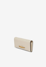 Jimmy Choo Martina Lizard Print Leather Wallet MARTINA HRB BAMBOO/GOLD