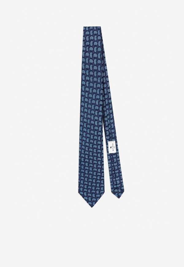 Etro Micro Paisley Silk Tie MASA0001-AQ084 S9883 Blue