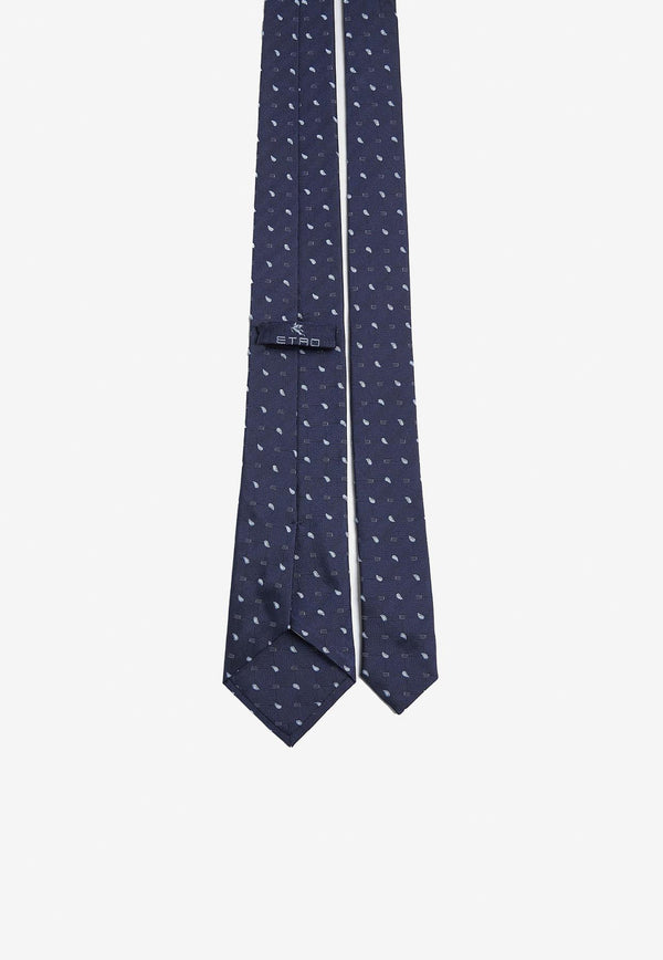 Etro Paisley Pattern Silk Tie MASA0001-AQ131 S9883 Blue