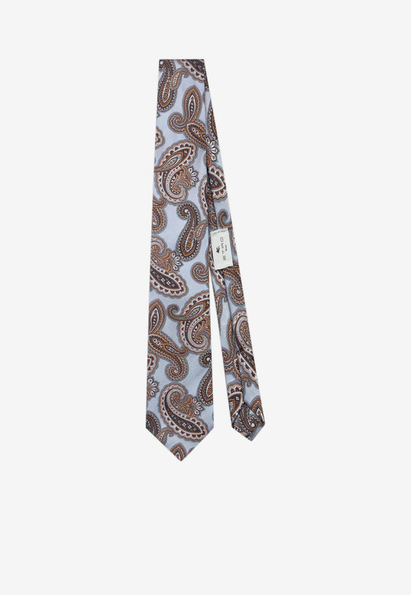 Etro Paisley Jacquard Silk Tie Gray MASA0001-AQ224 S9830