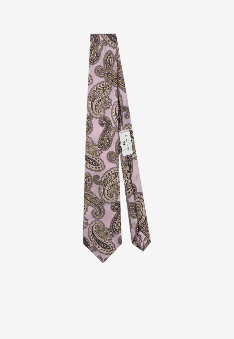 Etro Paisley Jacquard Silk Tie Pink MASA0001-AQ224 S9870