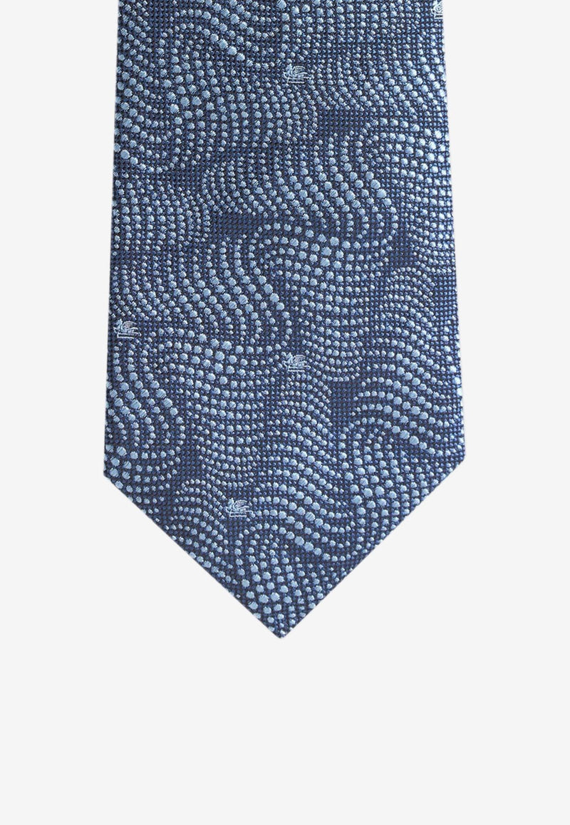 Etro Wavy-Pattern Silk Tie Blue MASA0001-AS304 B0065