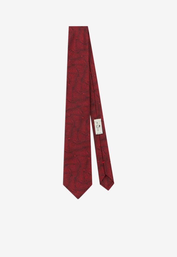 Etro Wavy-Pattern Silk Tie Red MASA0001-AS304 R0012