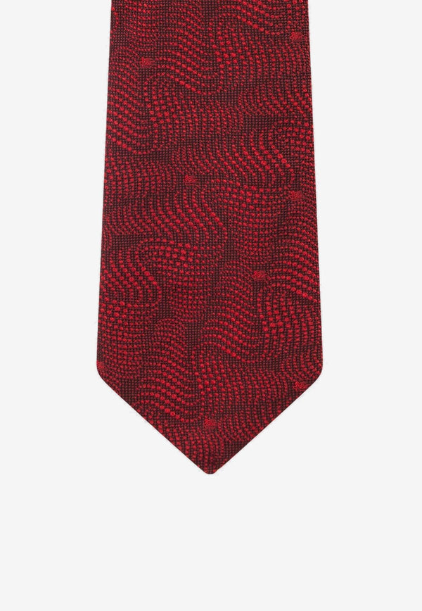 Etro Wavy-Pattern Silk Tie Red MASA0001-AS304 R0012