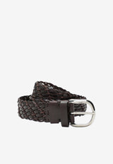 Brunello Cucinelli Woven Leather Belt Brown MAUEC327LE/R_CUCIN-C6074